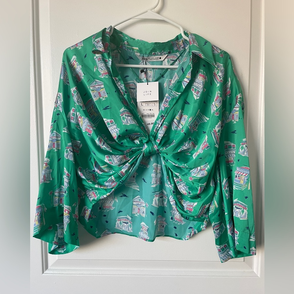 Zara Print Crop Top - Women’s Large NWT